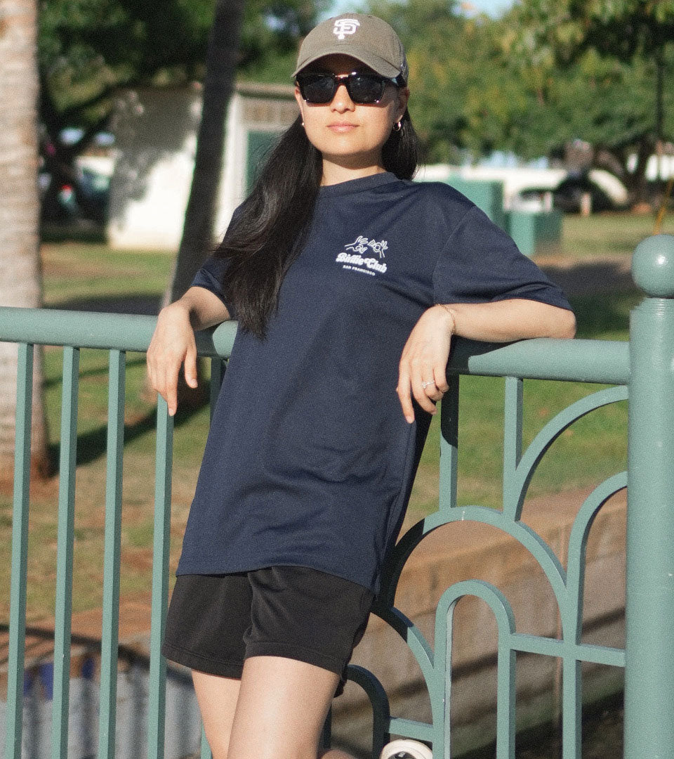 The Birdie Tee - White / Navy