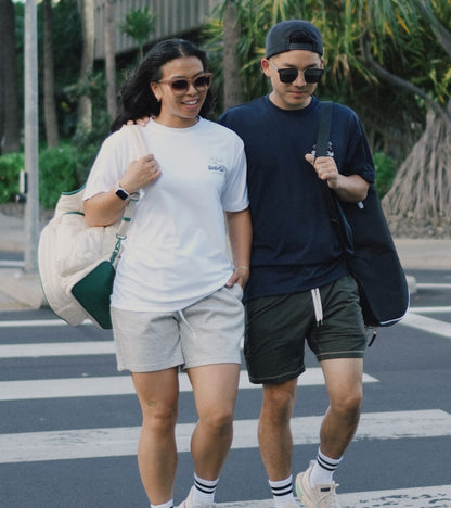 The Birdie Tee - White / Navy